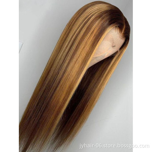 Wholesale Highlight Wig Lace Front Human Hair,  Highlighted Human Hair Full Lace Wigs,   Lace Front Wigs For Black Woman